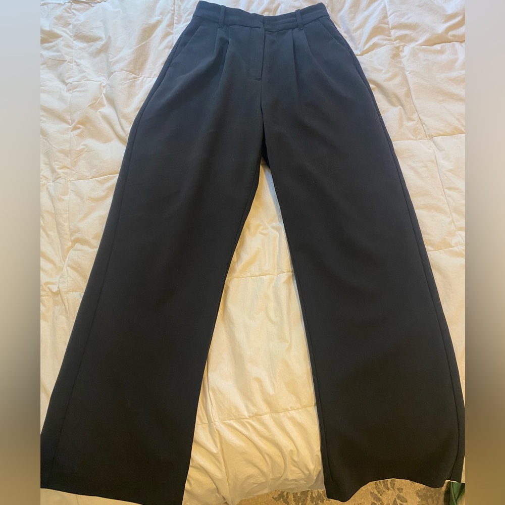 Abercrombie & Fitch Black Sloane Wide Leg Trousers - Curve Love - Long